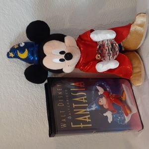 Fantasia Sorcerer Mickey Mouse & 1991 Fantasia movie (VHS) Excellent condition